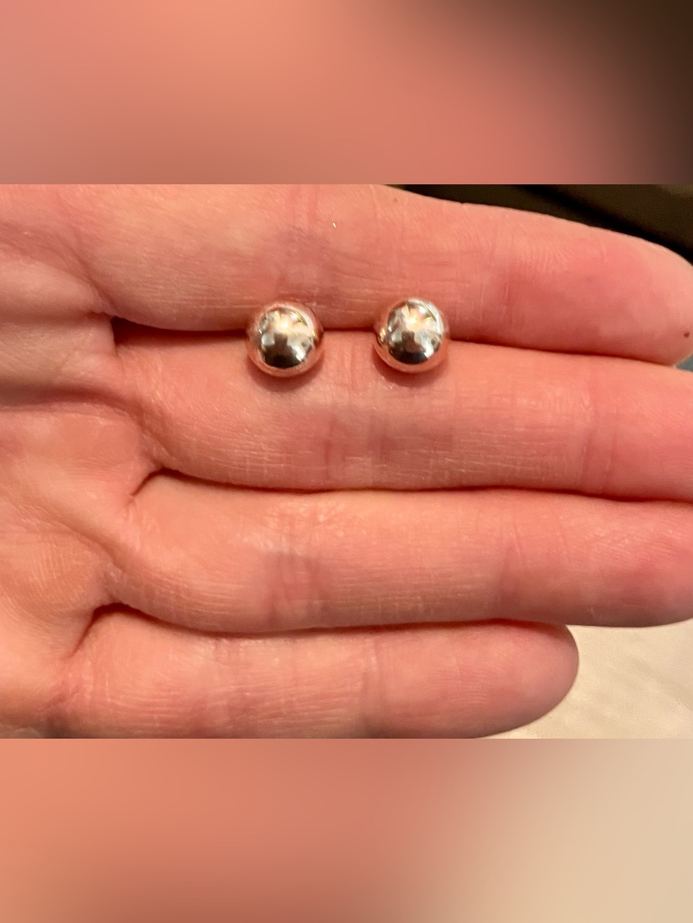 Classic Silver Ball Stud Earrings - Picture 6 of 6